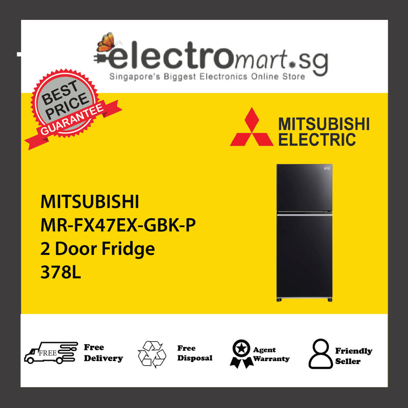 MITSUBISHI MR-FX47EX-GBK-P 2 Door Fridge 378L