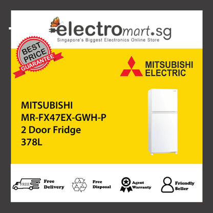 MITSUBISHI MR-FX47EX-GWH-P 2 Door Fridge 378L