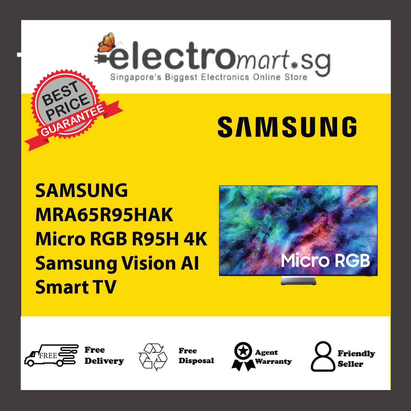 SAMSUNG MRA65R95HAK Micro RGB R95H 4K Samsung Vision AI Smart TV