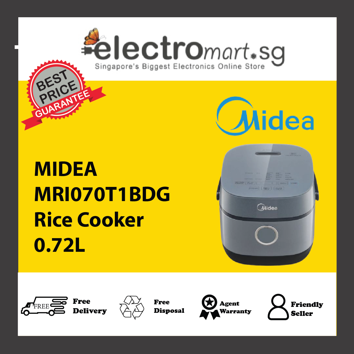 MIDEA MRI070T1BDG Rice Cooker 0.72L