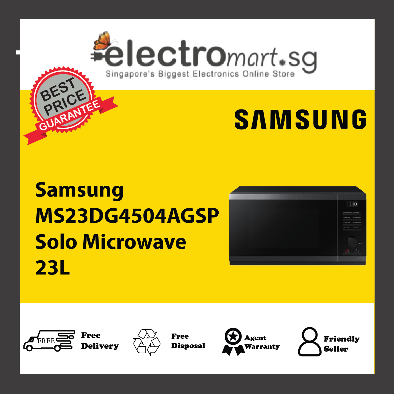 Samsung MS23DG4504AGSP Solo Microwave 23L