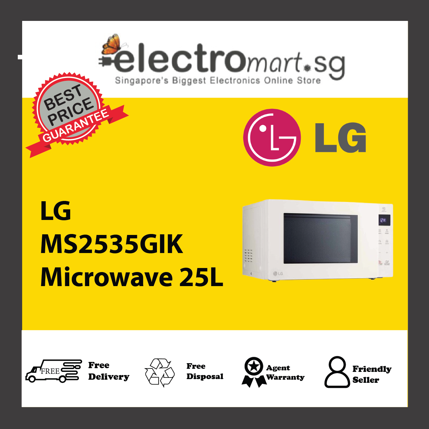 LG MS2535GIK NeoChef™ Smart Inverter Microwave Oven 25L