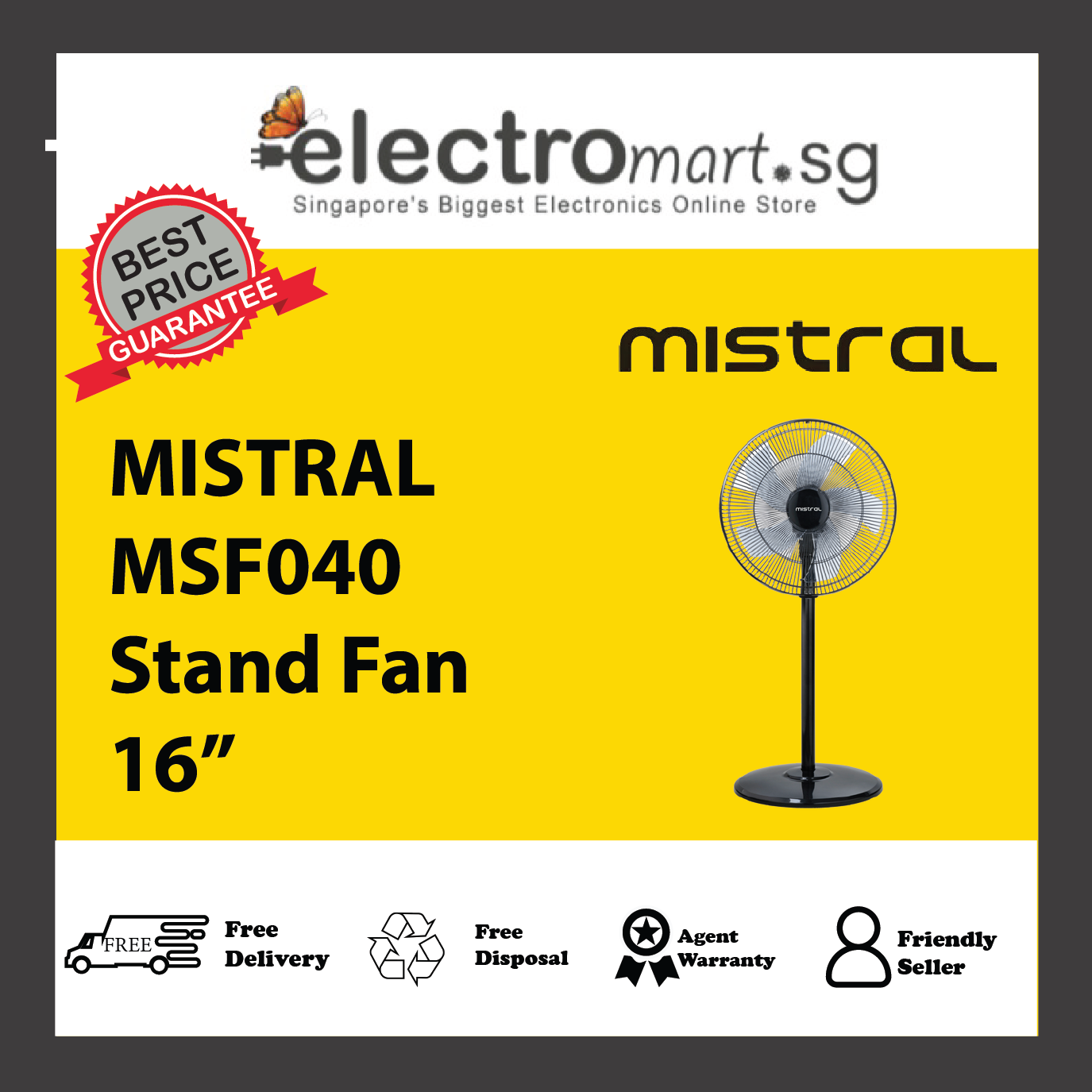 Mistral MSF040 16" Stand Fan