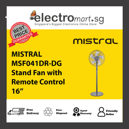 MISTRAL MSF041DR-DG Stand Fan with Remote Control 16”