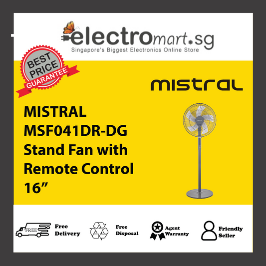 MISTRAL MSF041DR-DG Stand Fan with Remote Control 16”
