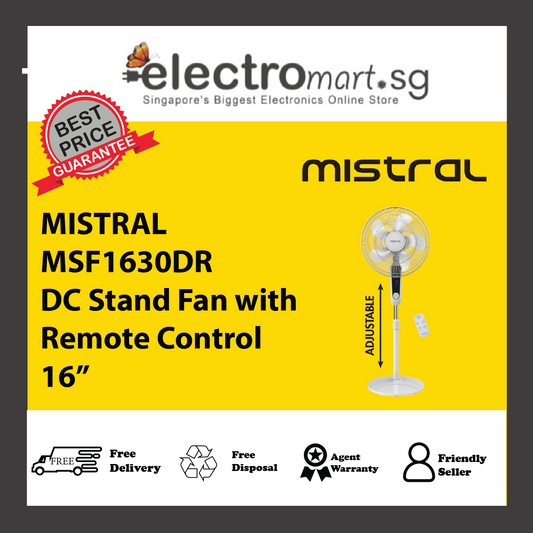 MISTRAL MSF1630DR DC Stand Fan with Remote Control 16”
