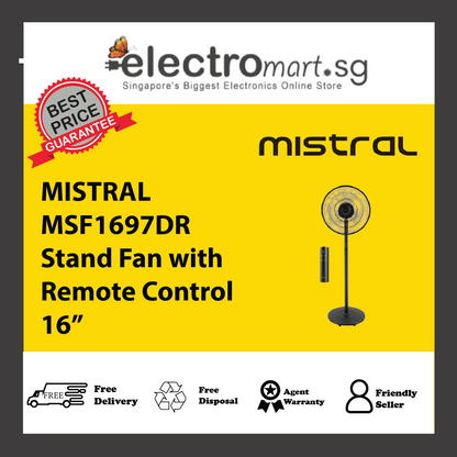 MISTRAL MSF1697DR Stand Fan with Remote Control 16”