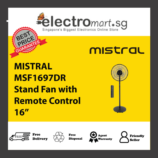 MISTRAL MSF1697DR Stand Fan with Remote Control 16”