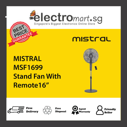 MISTRAL MSF1699DR Stand Fan With Remote 16”