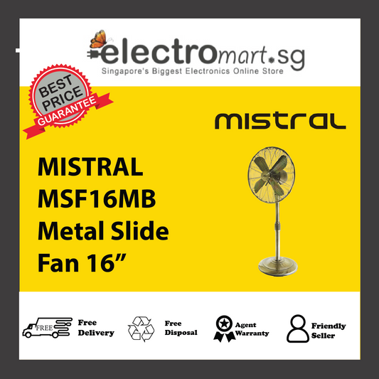 MISTRAL MSF16MB Metal Slide Fan 16”