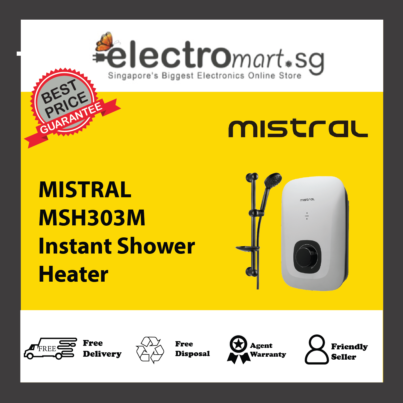 MISTRAL MSH303M Instant Shower Heater