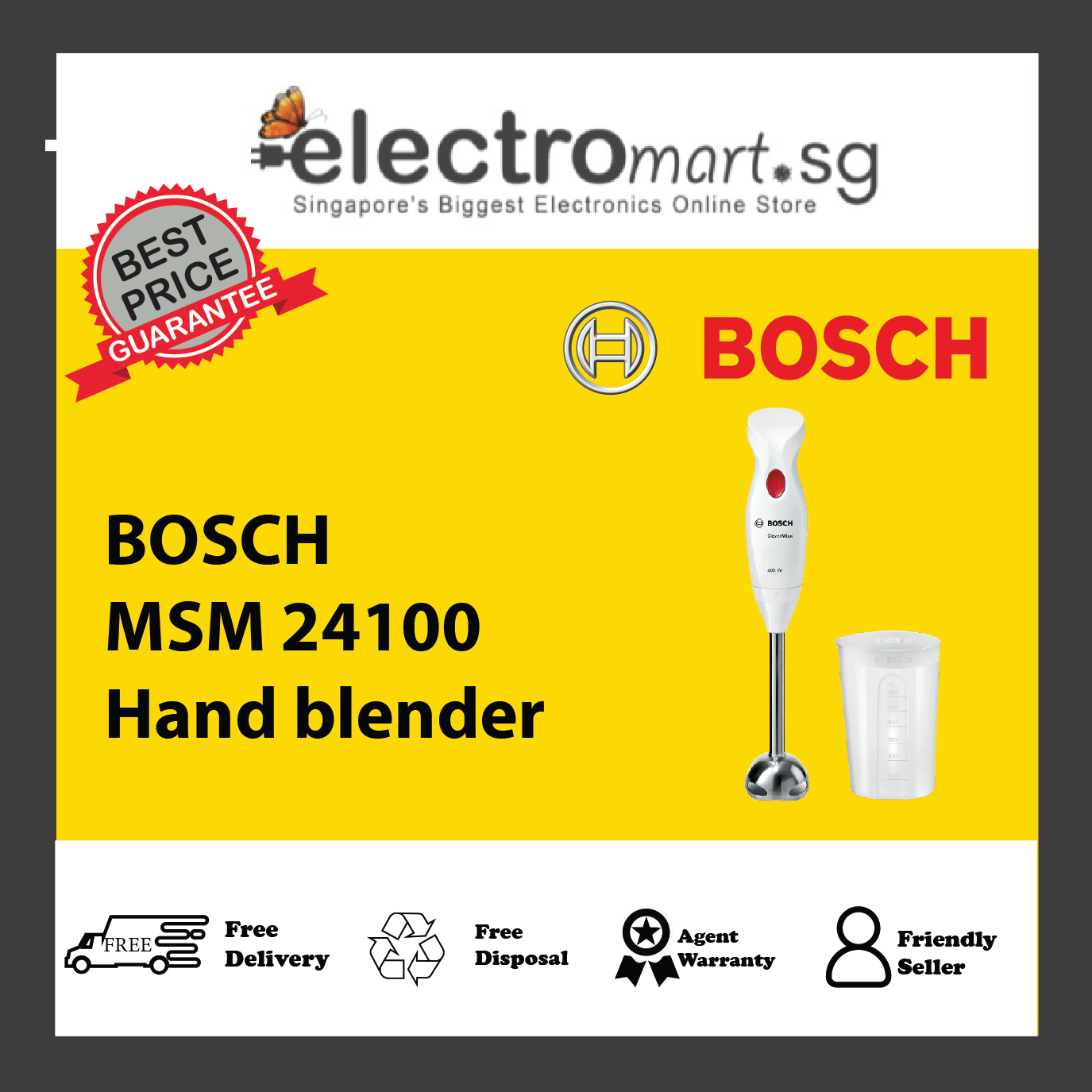 BOSCH MSM 24100 Hand blender CleverMixx 400 W White
