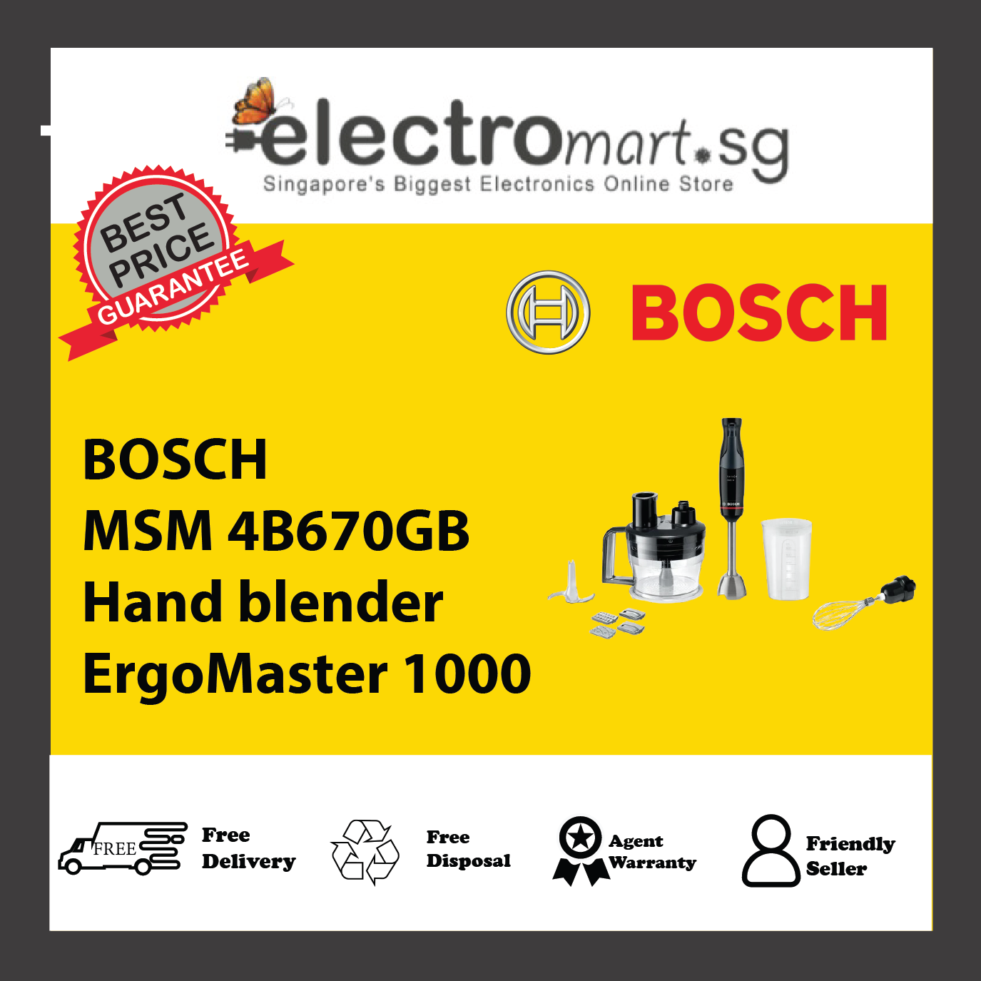 BOSCH MSM 4B670GB Hand blender ErgoMaster 1000