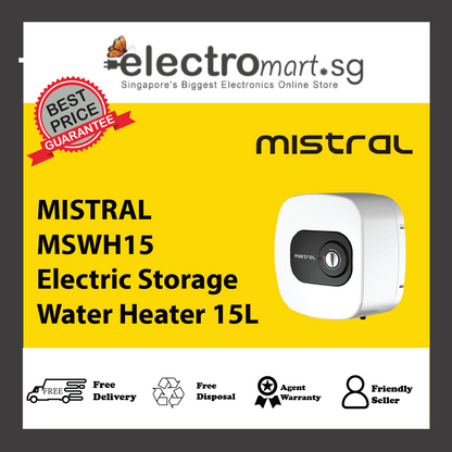 MISTRAL MSWH15 Electric Storage Water Heater, 15L