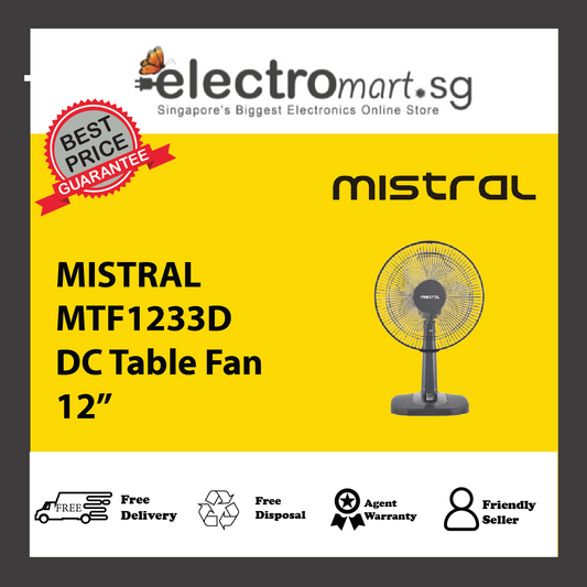MISTRAL MTF1233D DC Table Fan 12”