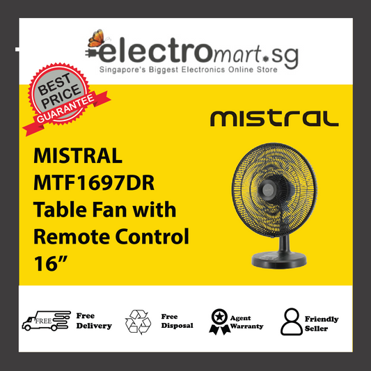 MISTRAL MTF1697DR Table Fan with Remote Control 16”