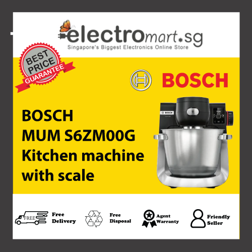 BOSCH MUM S6ZM00G Series 6 Kitchen machine with scale 1600 W Black, Brushed stainless steel