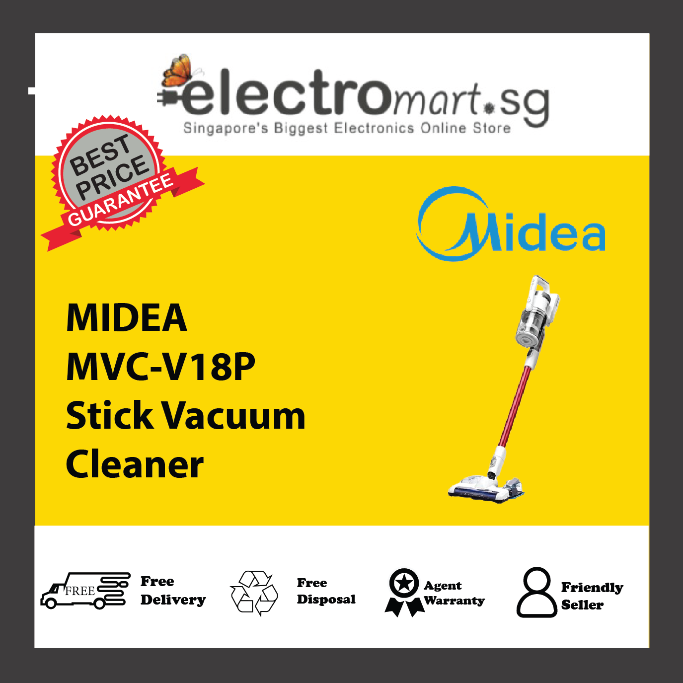 Midea MVC-V18P 2 In 1 Cordless Vacuum Cleaner