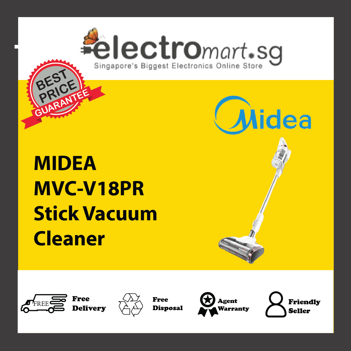 MIDEA MVC-V18PR Stick Vacuum Cleaner