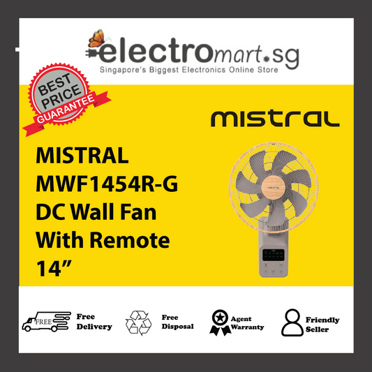 MISTRAL MWF1454DR-G 14" DC Wall Fan with Remote Control