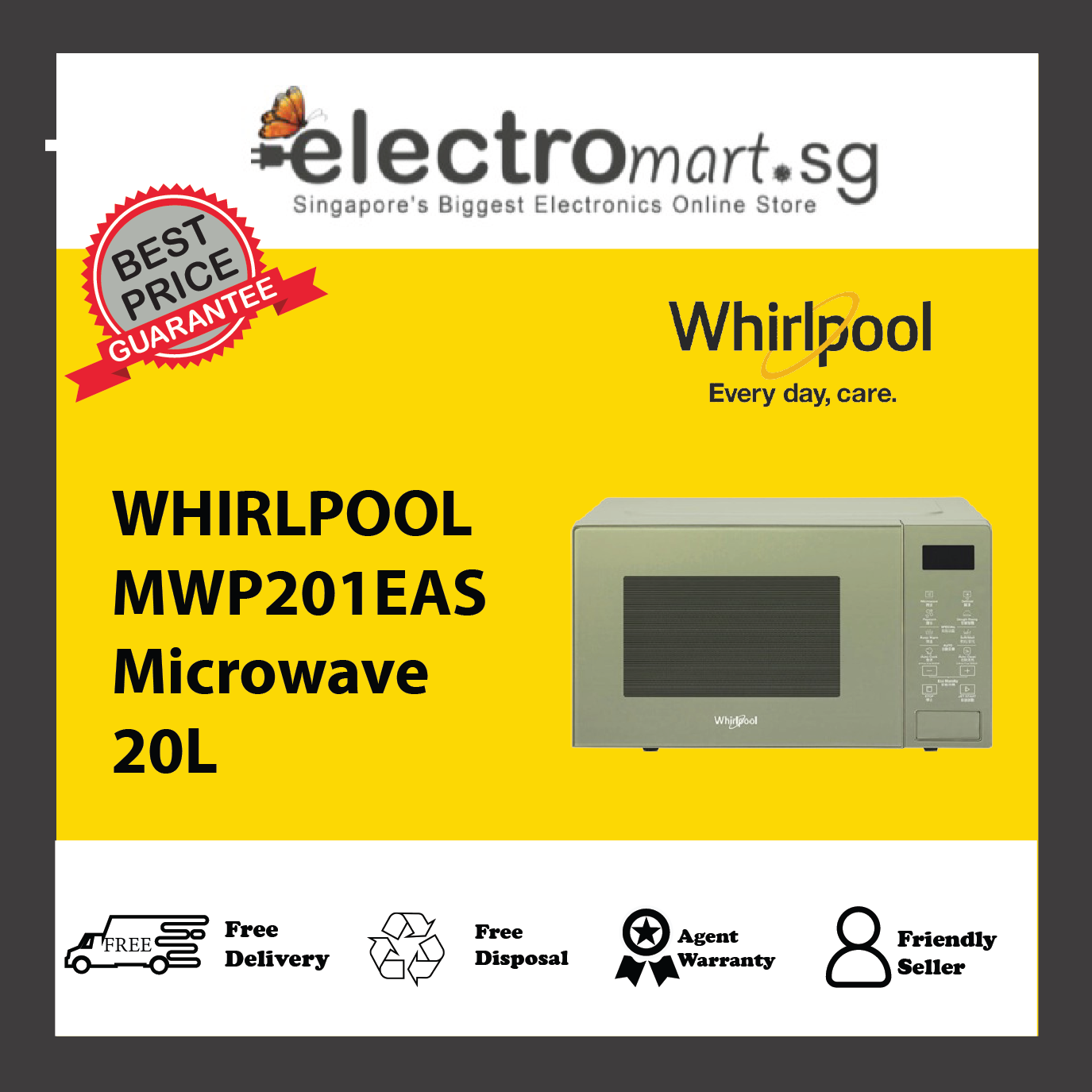 WHIRLPOOL MWP201EAS Microwave 20L