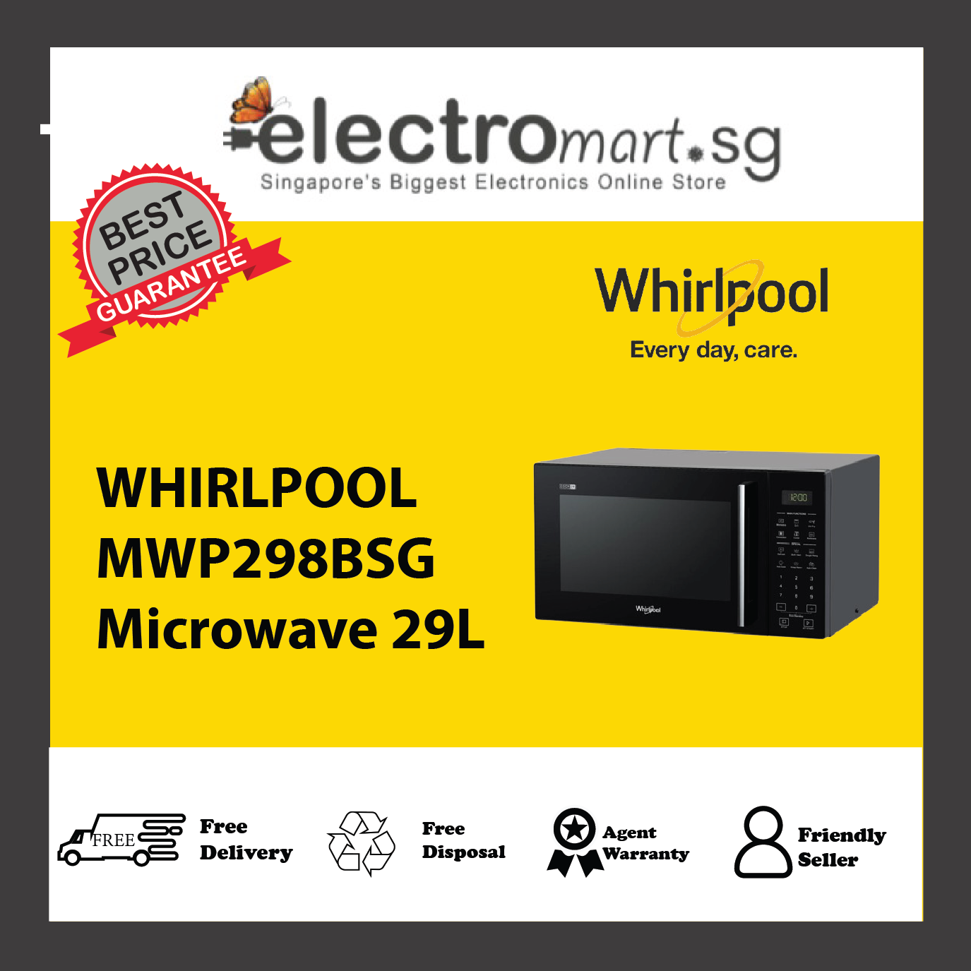 WHIRLPOOL MWP298BSG Microwave 29L