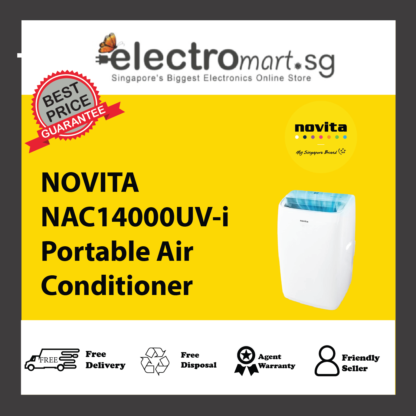 NOVITA NAC14000UV-i Coolplus™ 3-In-1 Portable Air Conditioner