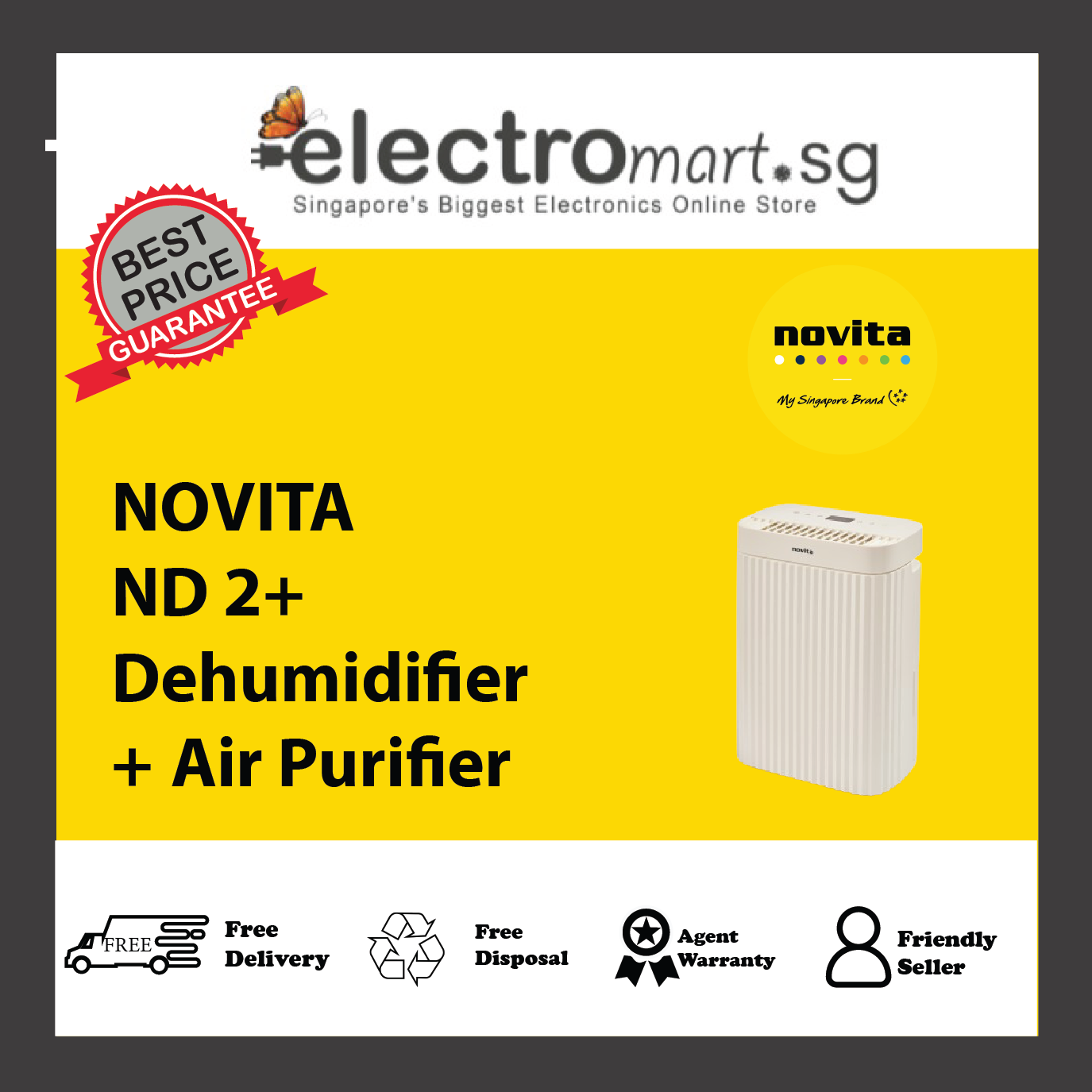 NOVITA ND 2+ Dehumidifier + Air Purifier
