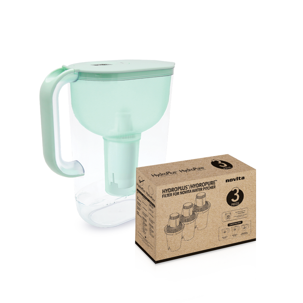 NOVITA NP100 HydroPlus®/HydroPure™ Water Pitcher NP100 Bundle