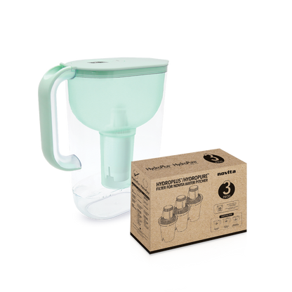 NOVITA NP100 HydroPlus®/HydroPure™ Water Pitcher NP100 Bundle