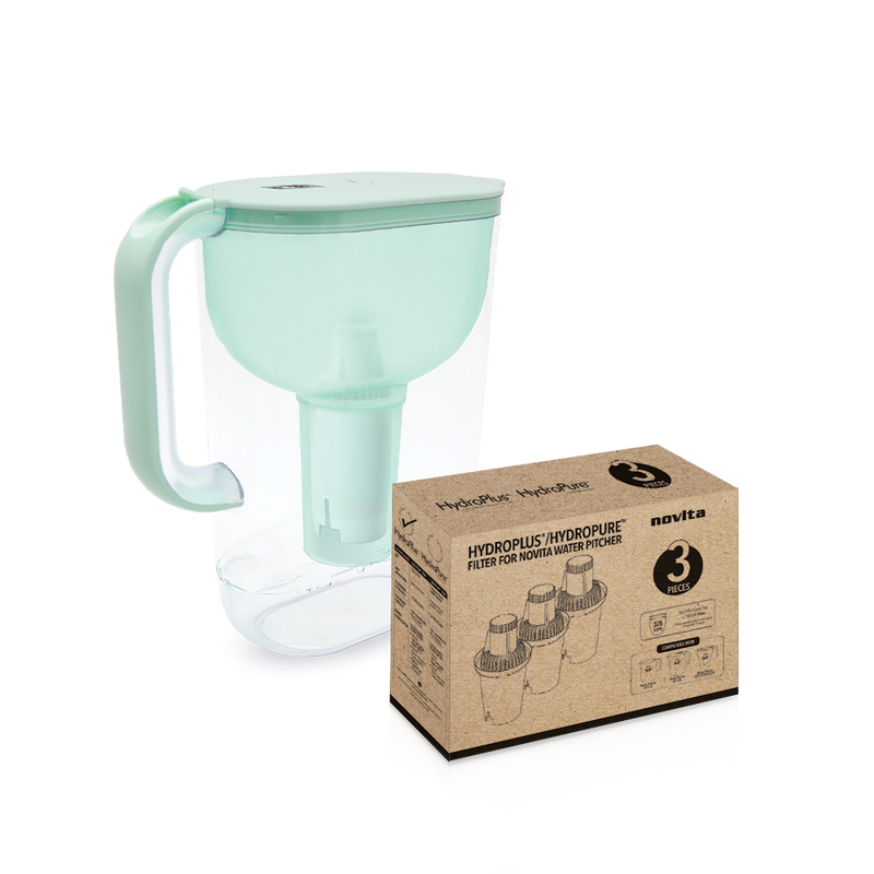 NOVITA NP100 HydroPlus®/HydroPure™ Water Pitcher NP100 Bundle