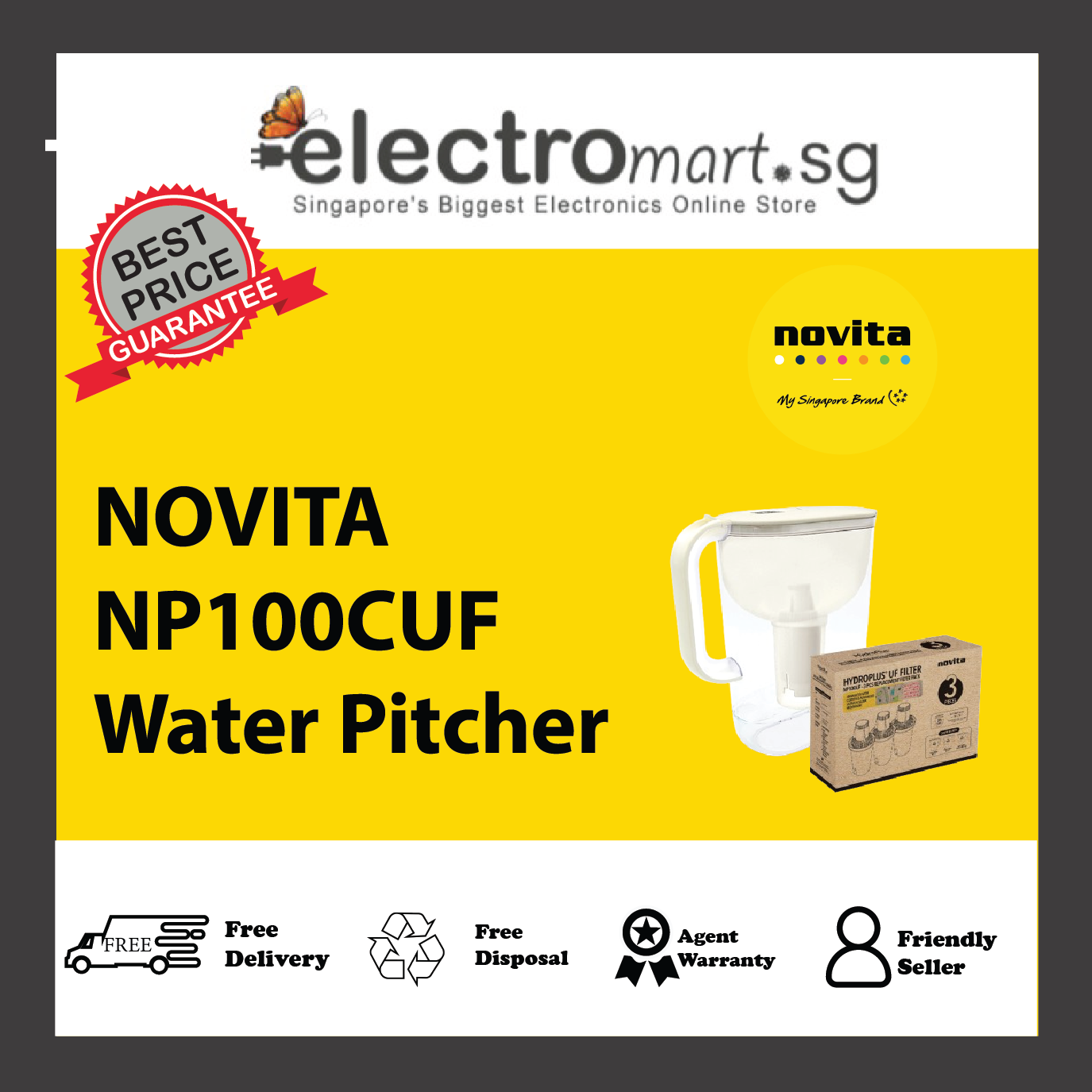 Novita NP100CUF HydroPlus® UF Water Pitcher