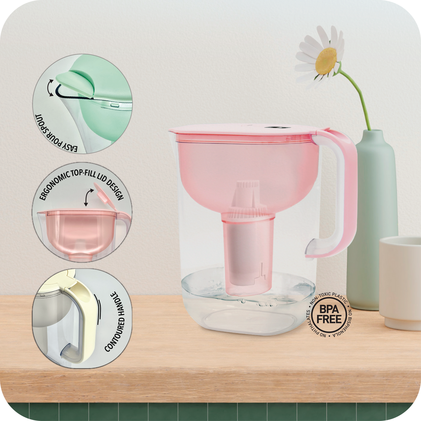 NOVITA NP100 HydroPlus®/HydroPure™ Water Pitcher NP100 Bundle