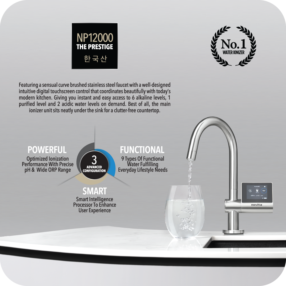 NOVITA NP12000 Premium Undersink Water Ionizer