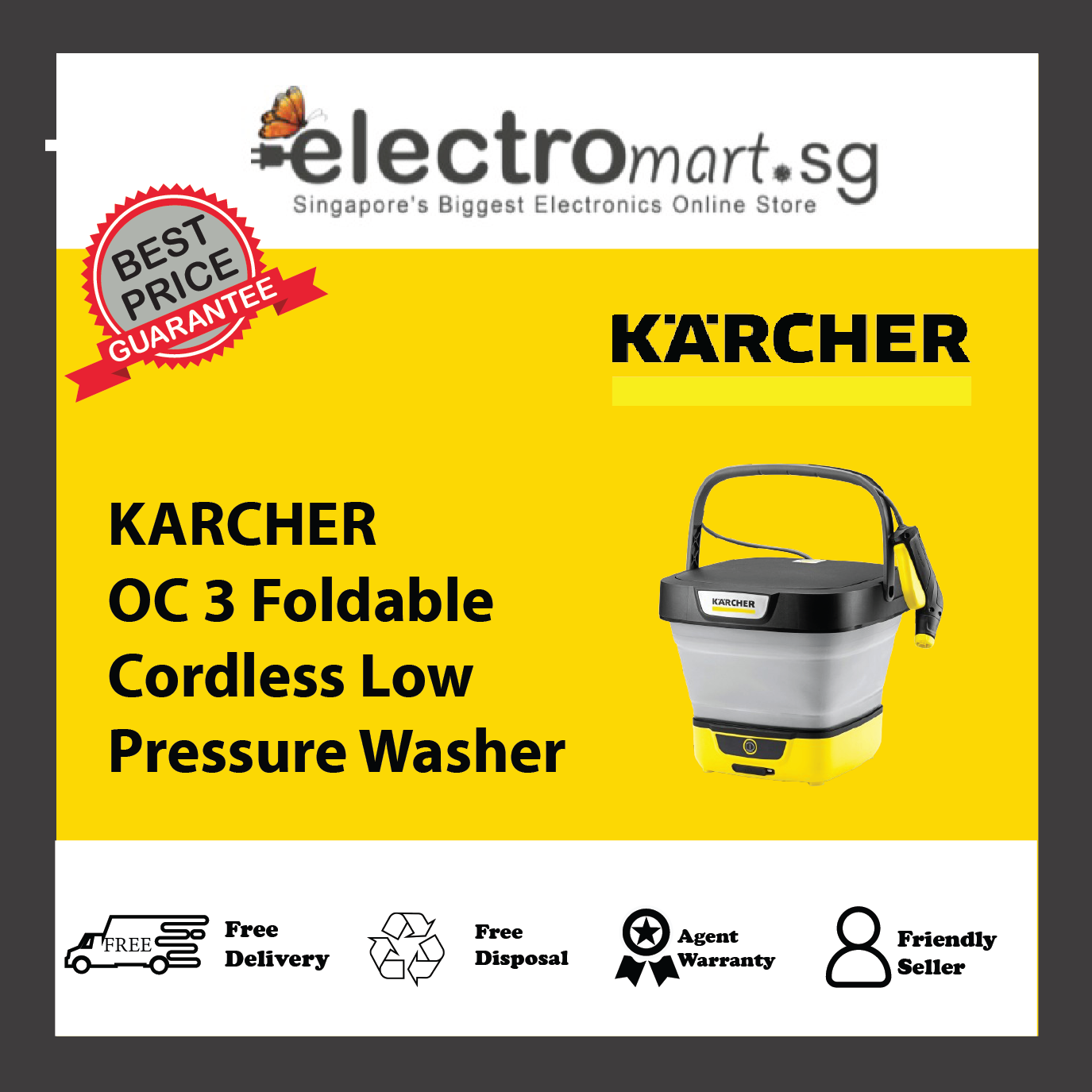 KARCHER OC 3 Foldable Cordless Low Pressure Washer