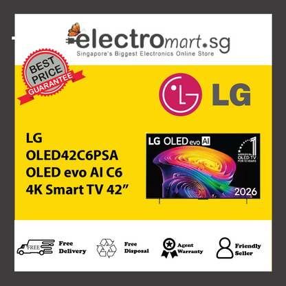 LG OLED42C6PSA OLED evo AI C6 4K Smart TV 42”