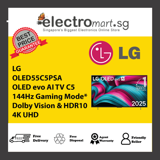 LG OLED55C5PSA OLED evo AI TV C5 144Hz Gaming Mode* Dolby Vision & HDR10 4K UHD 55inc