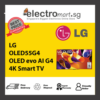 LG OLED55G4 OLED evo AI G4 4K Smart TV 55inch