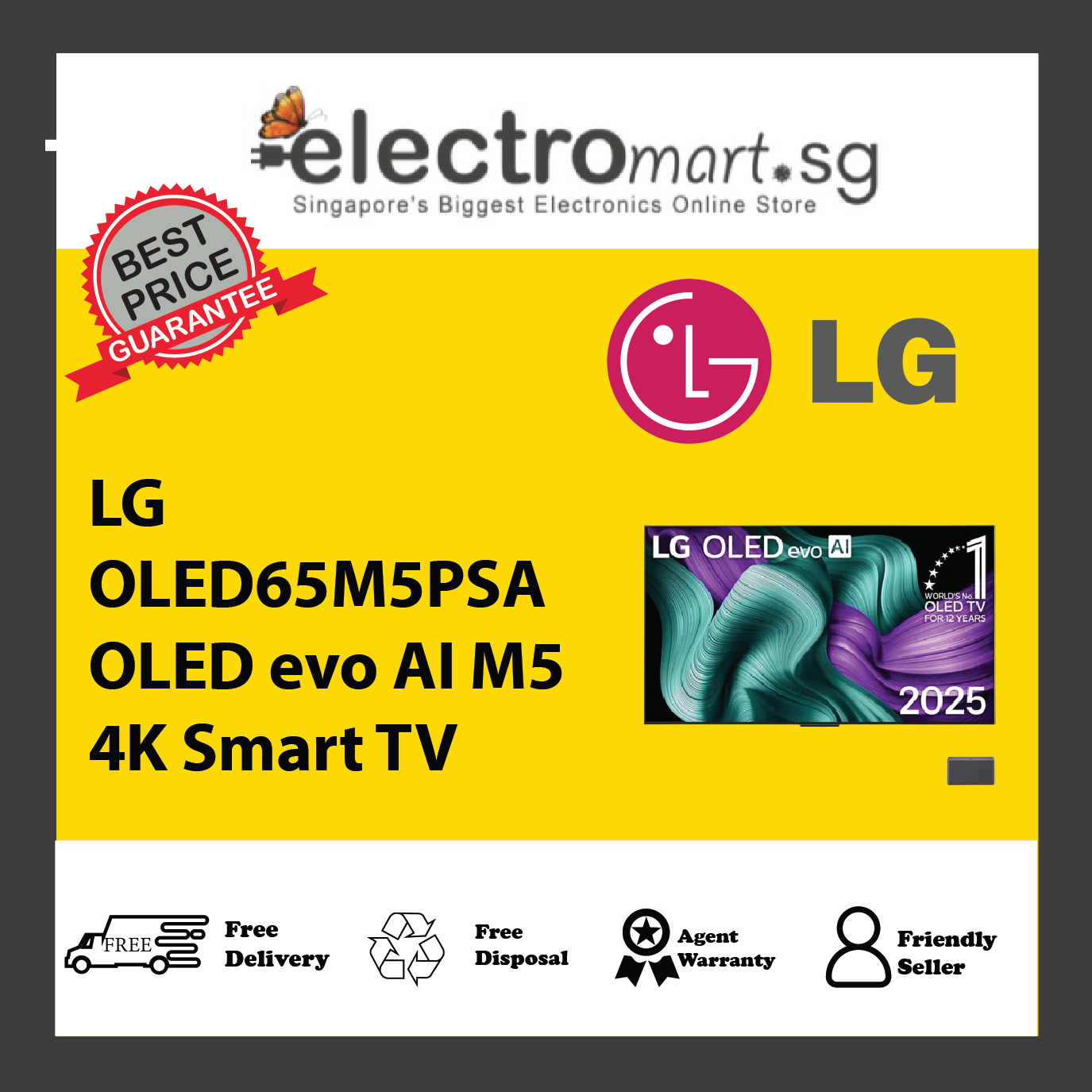 LG OLED65M5PSA OLED evo AI M5 4K Smart TV 65"