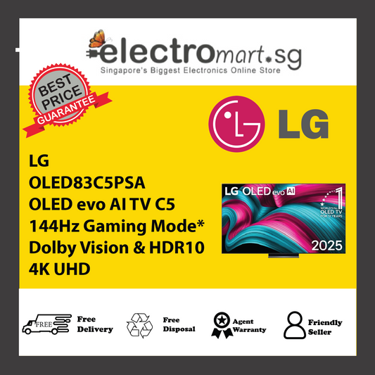 LG OLED83C5PSA OLED evo AI TV C5 144Hz Gaming Mode* Dolby Vision & HDR10 4K UHD 83inc