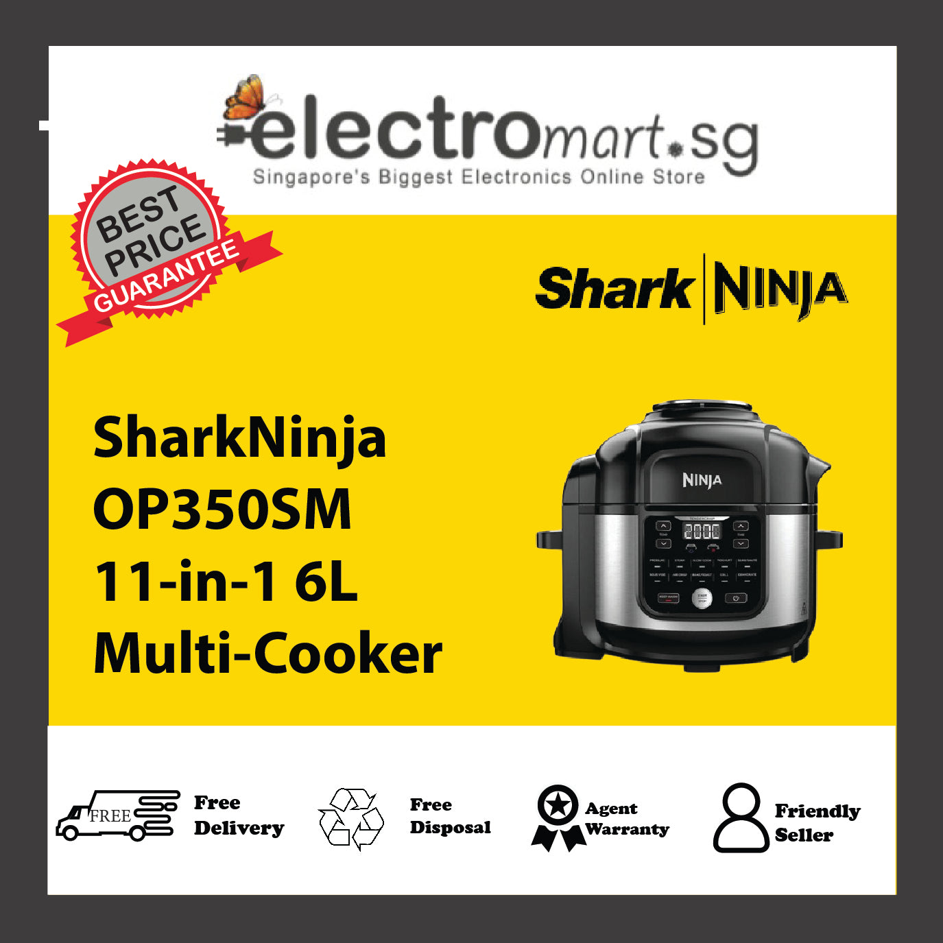 SharkNinja OP350SM 11-in-1 6L Multi-Cooker