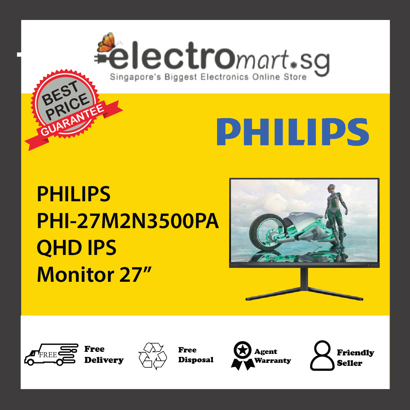 PHILIPS PHI-27M2N3500PA QHD IPS Monitor 27”