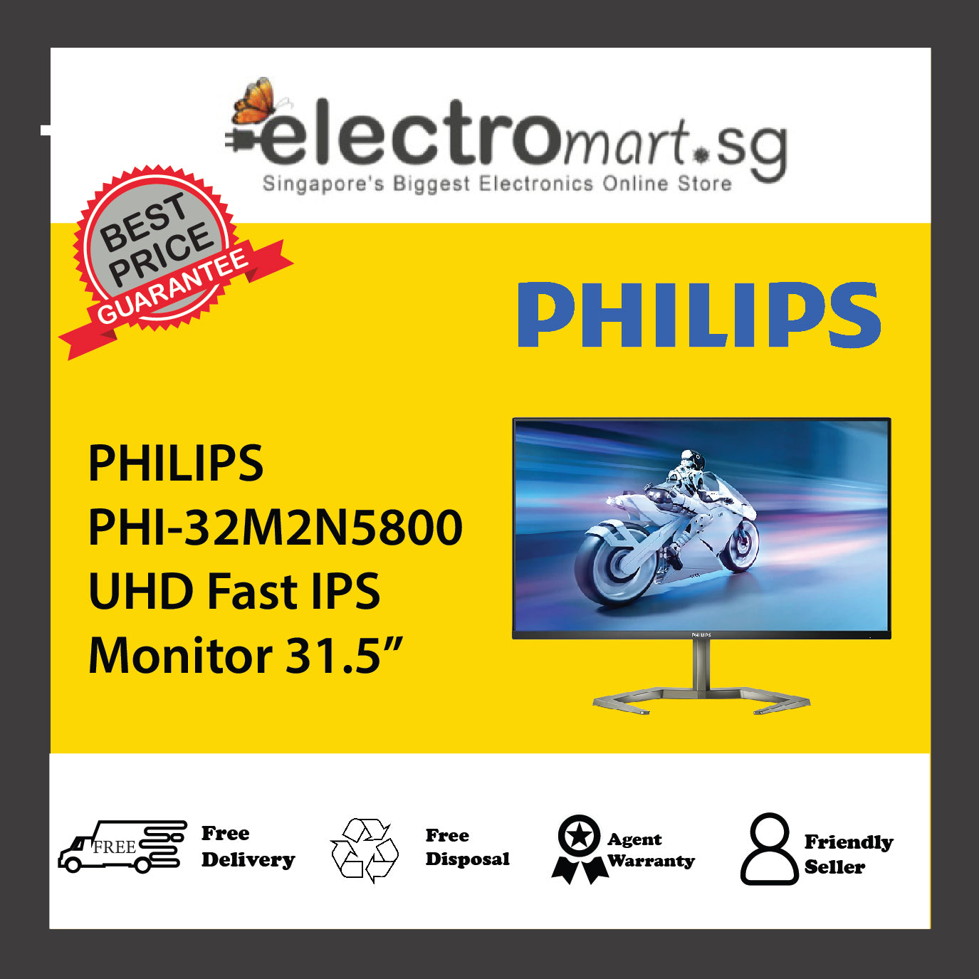 PHILIPS PHI-32M2N5800 UHD Fast IPS Monitor 31.5”