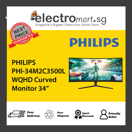 PHILIPS PHI-34M2C3500L WQHD Curved Monitor 34”