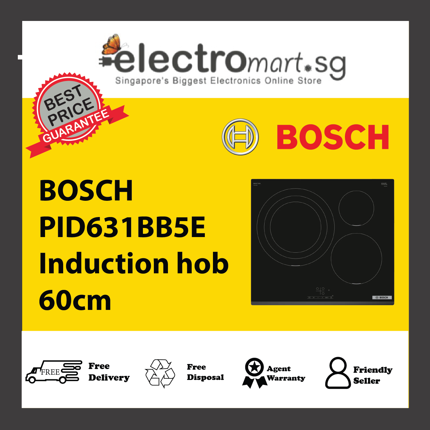BOSCH PID631BB5E Series 4 Induction hob 60cm