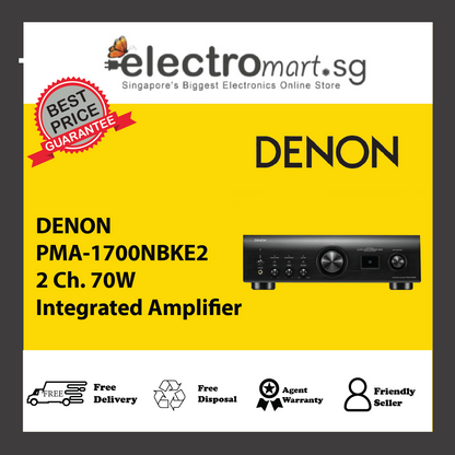 DENON PMA-1700NBKE2 2 Ch. 70W Integrated Amplifier