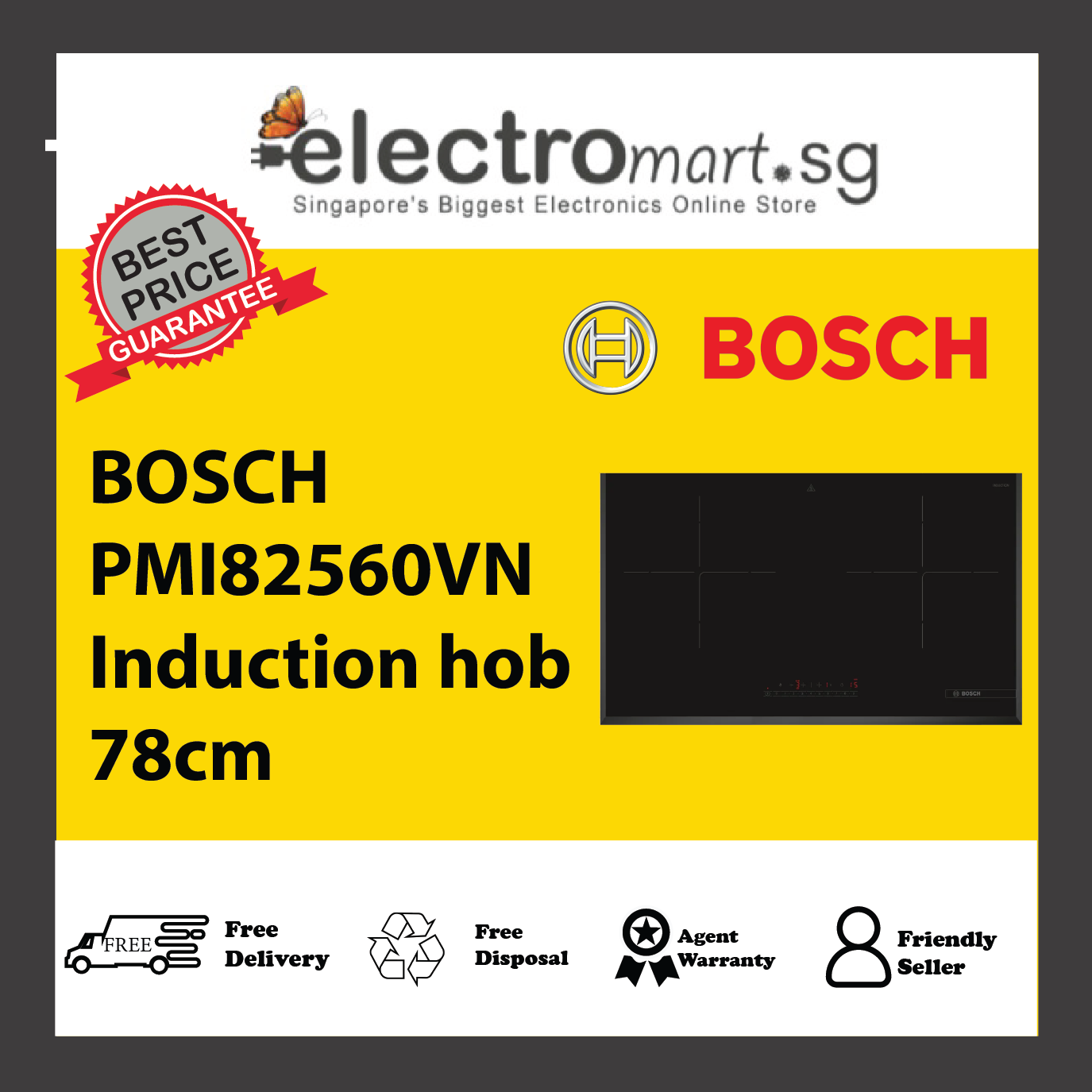 BOSCH PMI82560VN Series 4 Induction hob 78cm