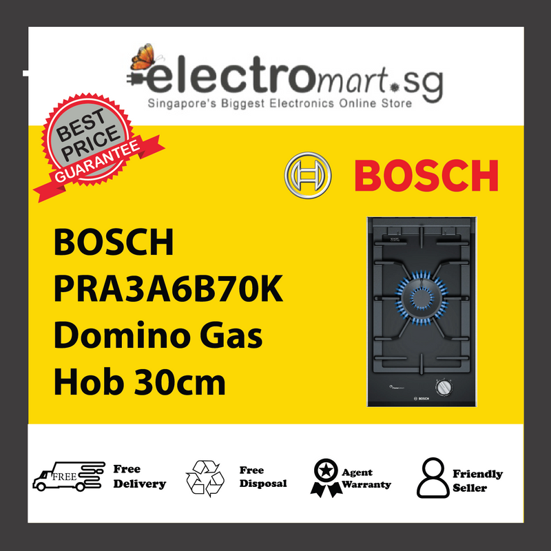 BOSCH PRA3A6B70K Series 8 Domino Gas Hob 30 cm Ceramic