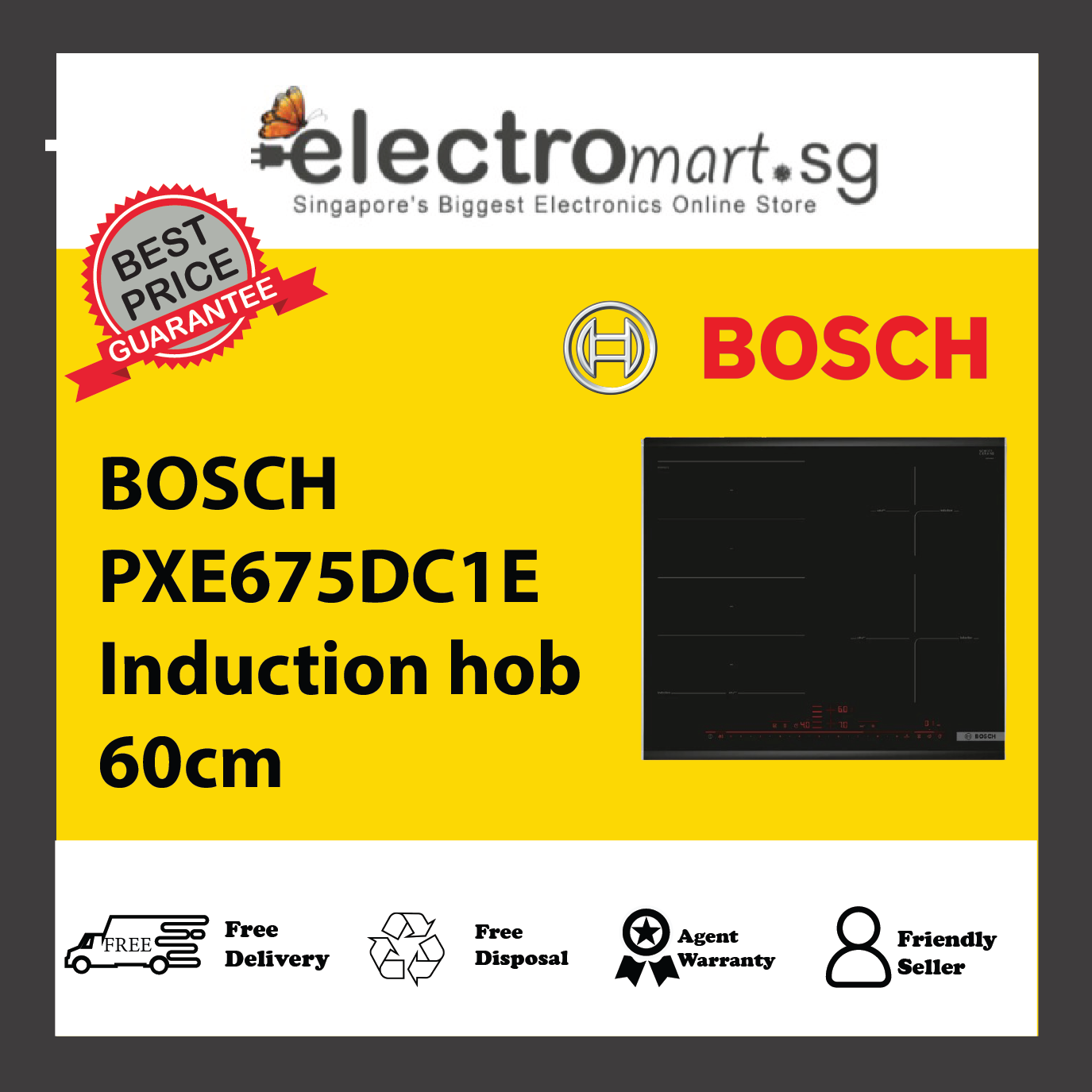 BOSCH PXE675DC1E Series 8 Induction hob 60cm