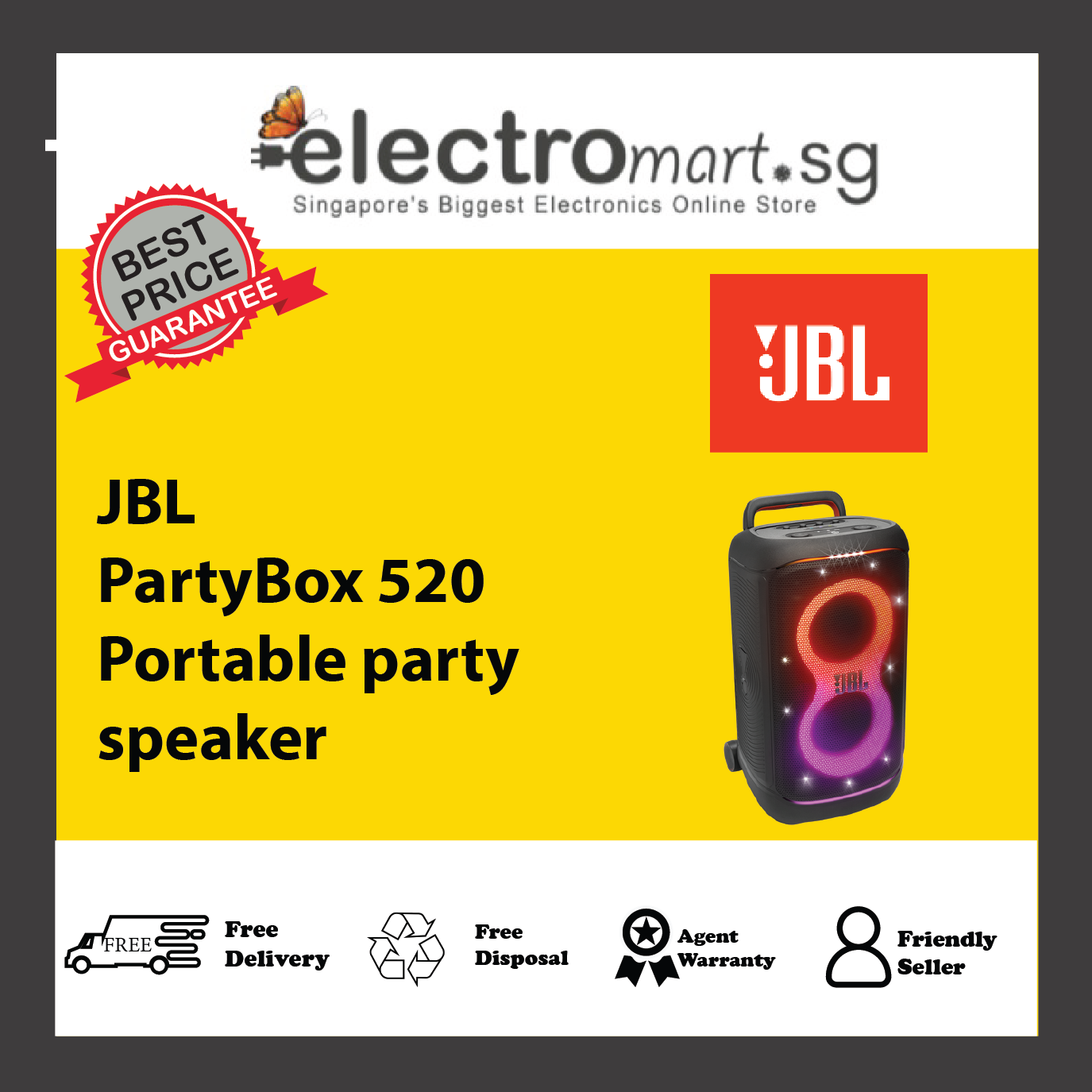 JBL PartyBox 520 Portable party speaker